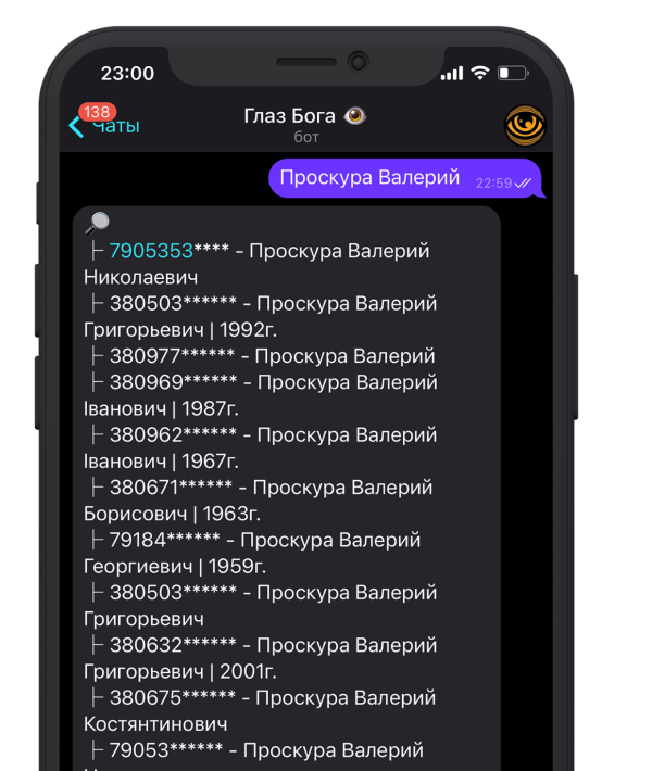 Поиск человека по ФИО